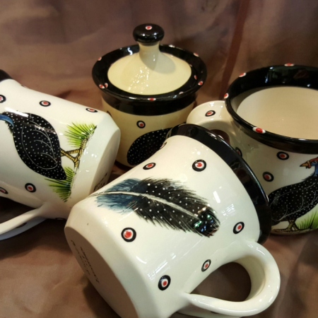 pottery GF coffee set wht
