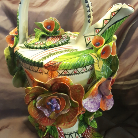 pottery Tpot flowers large