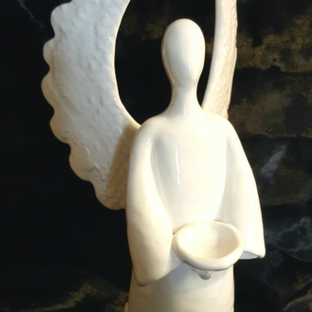 pottery angel white