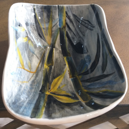 pottery bamboo wonky bowl