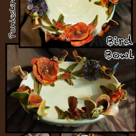 pottery bird bowl