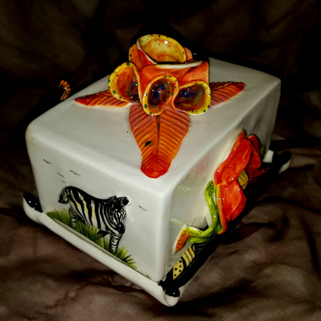 pottery butter dish eli zebra