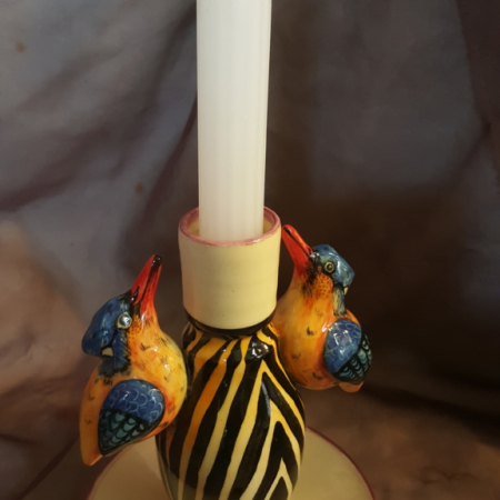pottery candle stick KF tall