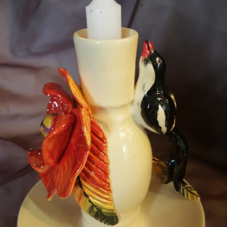 pottery candle stick wyder tall