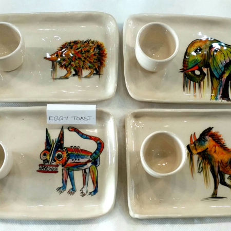 pottery eggy plate