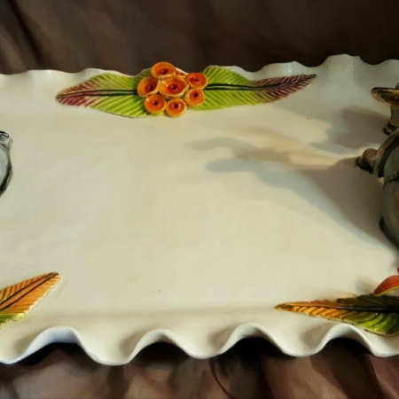pottery elephant platter