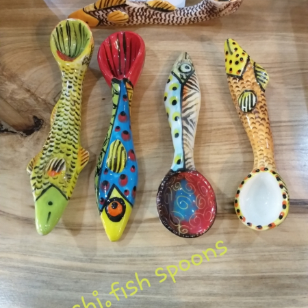 pottery fish spoons
