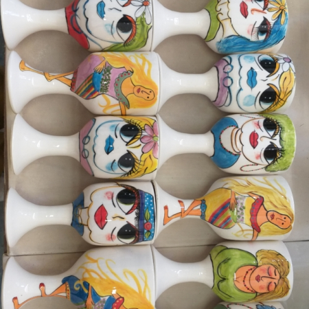 pottery goblets fat lady ass