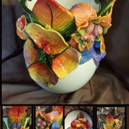 pottery leaf vase