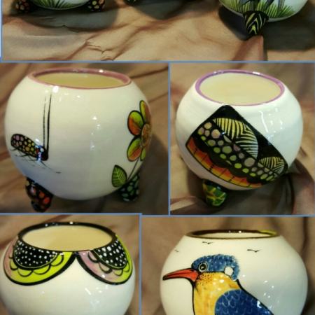 pottery mustard or salt pots