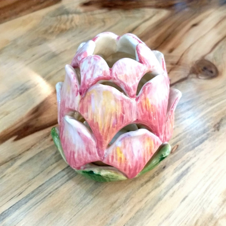 pottery protea candle holder