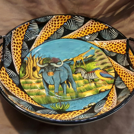 pottery salad bowl buffalo
