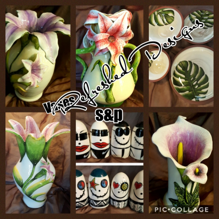 pottery vases. salt & pepper